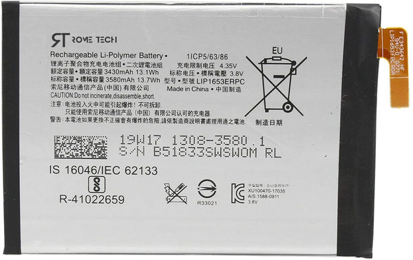 替換電池適用於索尼 Xperia XA2 Ultra H4213 H4233 H3213 H3223 - 3580 mAh 3.8V 鋰聚合物原裝手機電池