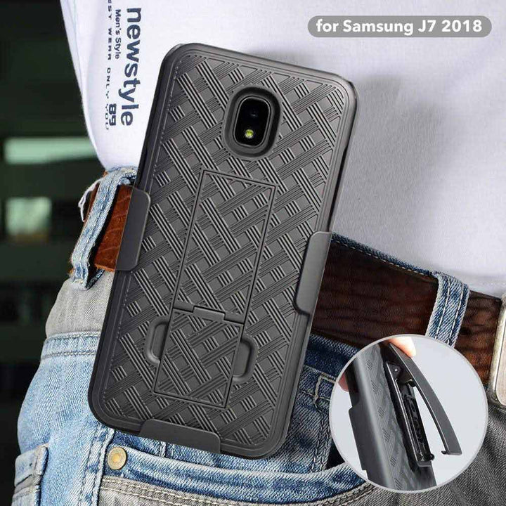 Samsung Galaxy J7 (2nd Gen 2018) Shell Holster Combo Case freeshipping - Rome Tech Cases