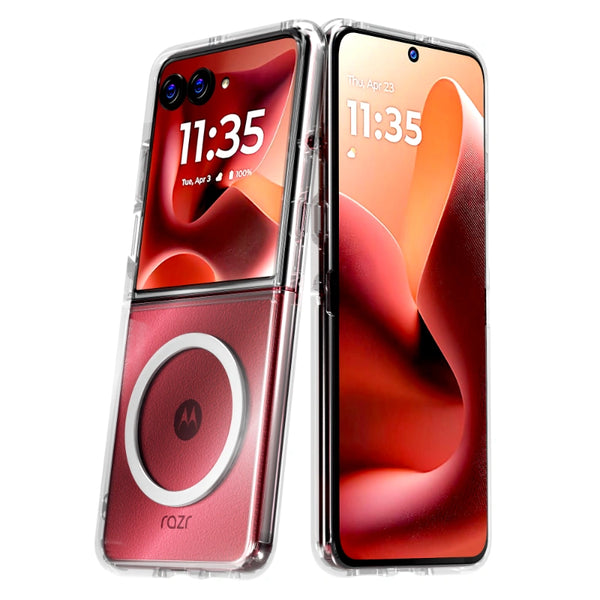 Motorola Razr 60 Ultra (2025) Hybrid Shockproof Clear Slim Acrylic Case Cover Flexible Hinge Rib with MagSafe