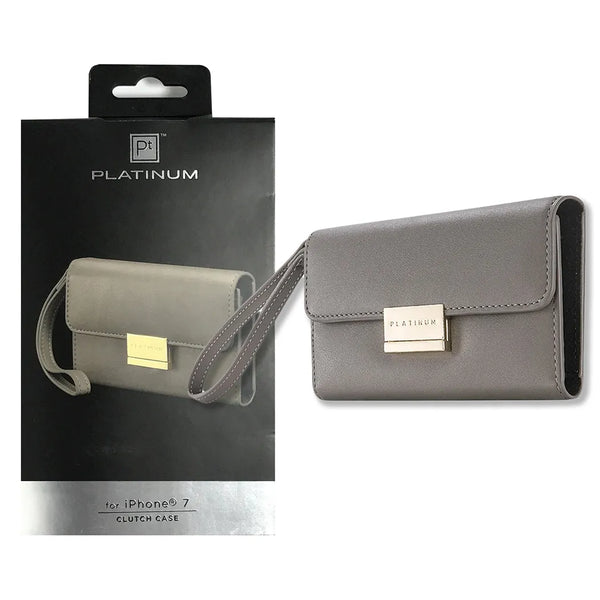 白金手拿包卡槽腕帶保護殼適用於 Apple iPhone 7 4.7-灰色